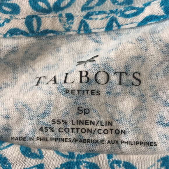 Talbots Multi-Colored floral Tee  Size SP - Picture 4 of 8